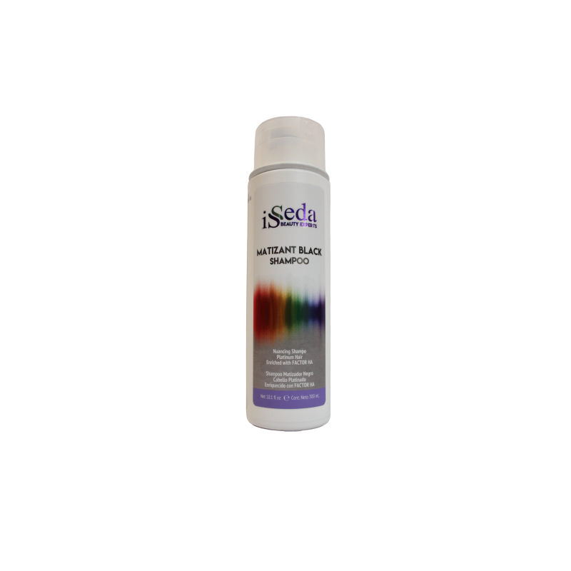 Shampoo Matizant Black neutraliza el tono amarillento del cabello 300ml - Isseda