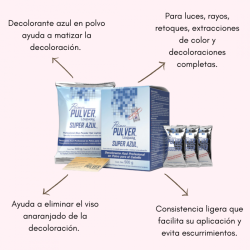 Polvo decolorante Pulver súper azul ayuda a matizar la decoloración 500g - Loquay