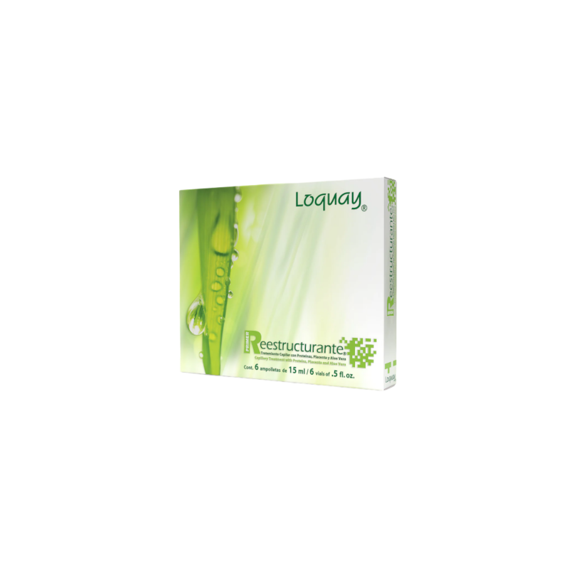 Ampolleta reestructurante con proteínas, restaura la queratina natural 6x15ml - Loquay