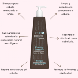 Shampoo chocolate repara el cabello maltratado y teñido, restaura la fortaleza 300ml - Loquay