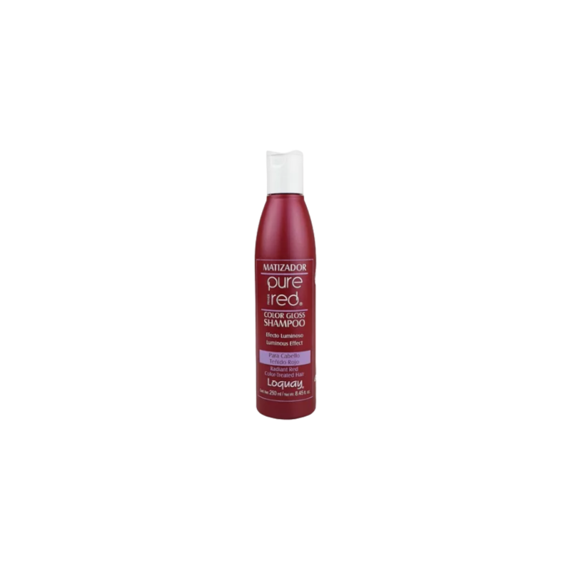 Shampoo matiz pure red, Resalta la luz y el brillo de los tonos rojos 250ml - Loquay