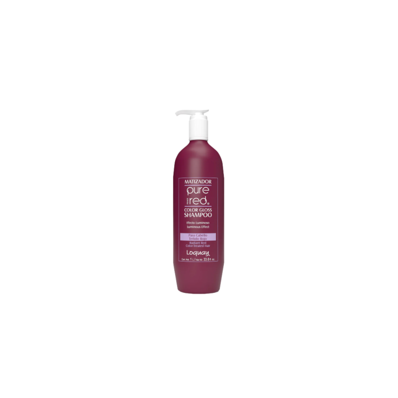 Shampoo matiz pure red, Resalta la luz y el brillo de los tonos rojos 1L - Loquay