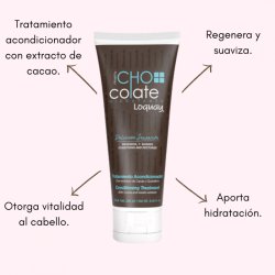 Tratamiento chocolate acondiciona, regenera y suaviza el cabello 250ml - Loquay