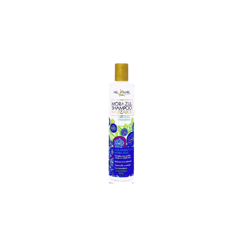 Shampoo matiz libre de sales y parabenos con extracto de mora azul, elimina visos 300ml