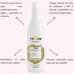 Star Shampoo iluminador restablece el brillo natural, cabello ligero y peinable al instante 500ml