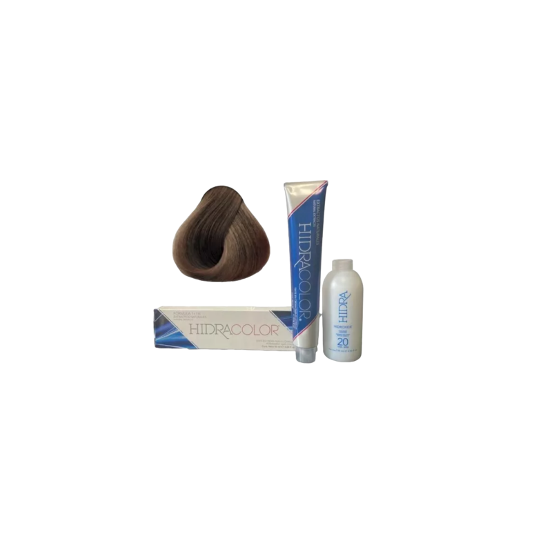Tinte Hidracolor 90ml + peróxido 135ml Tono 6.34 rubio oscuro dorado cobrizo