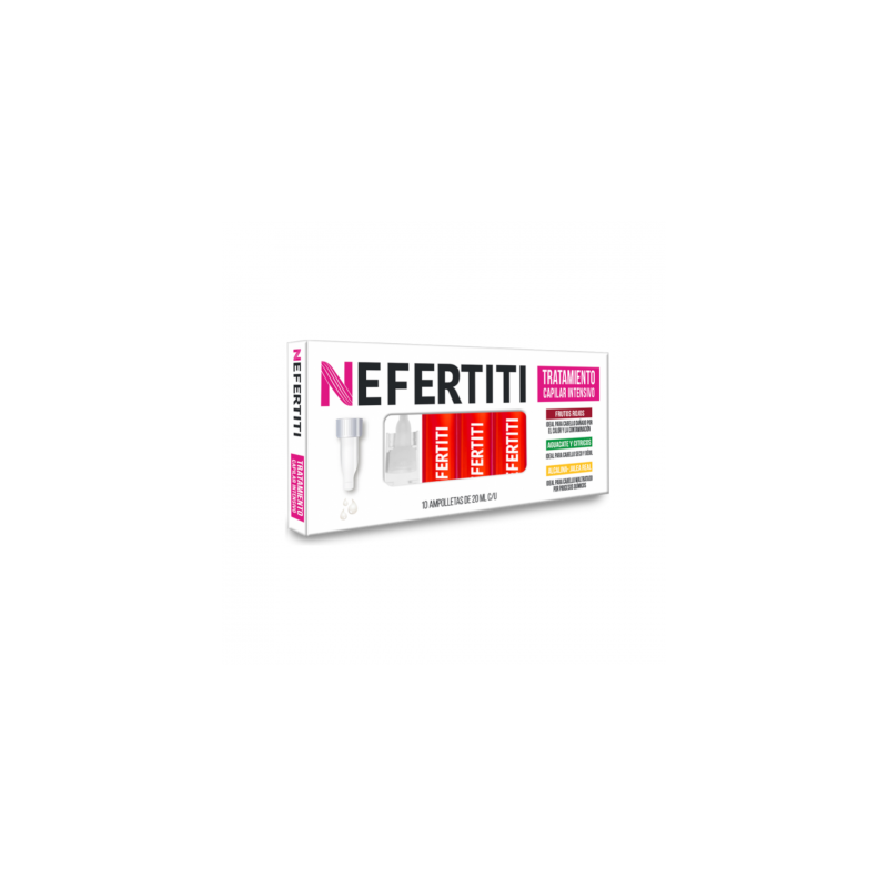 Ampolleta Intensiva Frutos Rojos para cabello dañado, repara, regenera la cutícula 10*20ml - Nefertiti