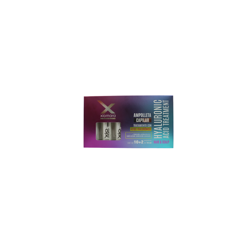 Ampolletas Ácido Hialurónico disminiye el frizz, repara cabello dañado 12X10ml