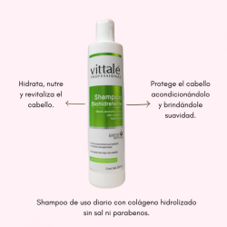 Shampoo biohidratante revitaliza el cabello, libre de sulfatos y parabenos 320ml