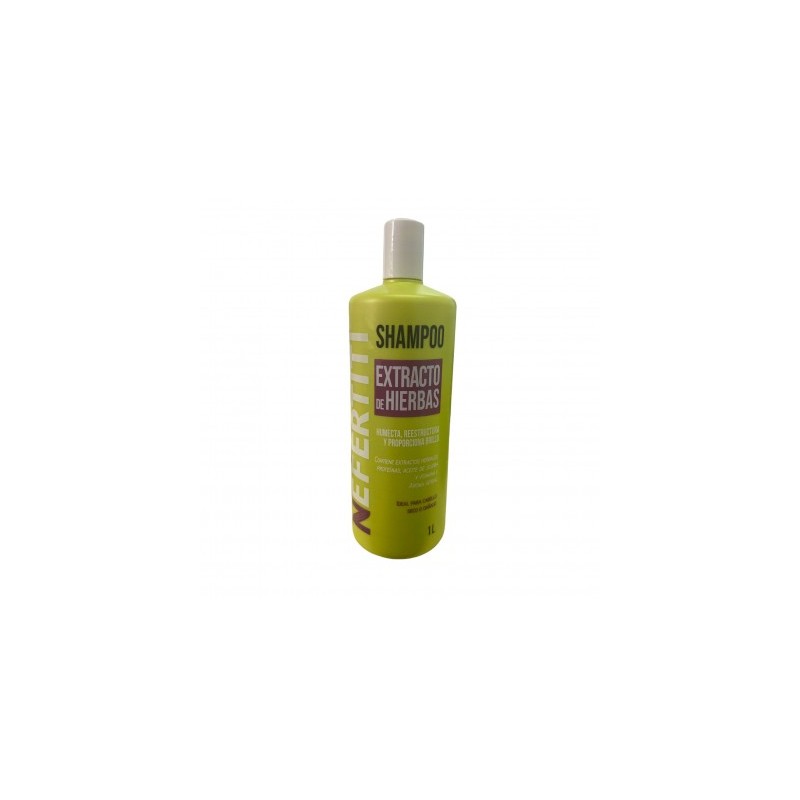Shampoo Extracto de hierbas humecta y reestructura la fibra capilar 1L - Nefertiti