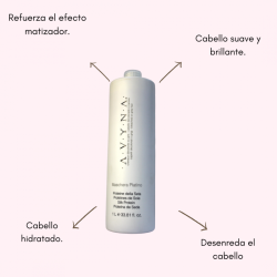 Platino Maschera para cabellos rubios, platinados y canosos 1L
