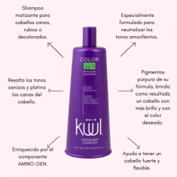 Color Me shampoo Matiz cabellos canos, rubios o decolorados, neutraliza amarillos 1L - Kuul