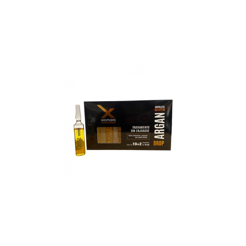Ampolletas argán reconstructor y reparador de daños, efecto brillante 12*10ml - Xiomara