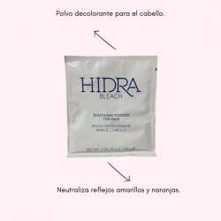 Polvo decolorante para el cabello neutraliza reflejos amarillos y naranjas 50g