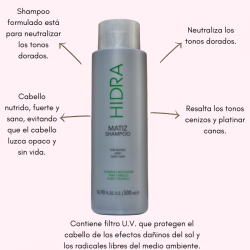 Matiz shampoo formulado está para neutralizar los tonos dorados 500ml - Hidracolor