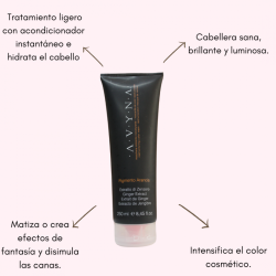 Zenzero Maschera colorante Arancia reestructura e intensifica el color cosmético y nutre el cabello 250ml